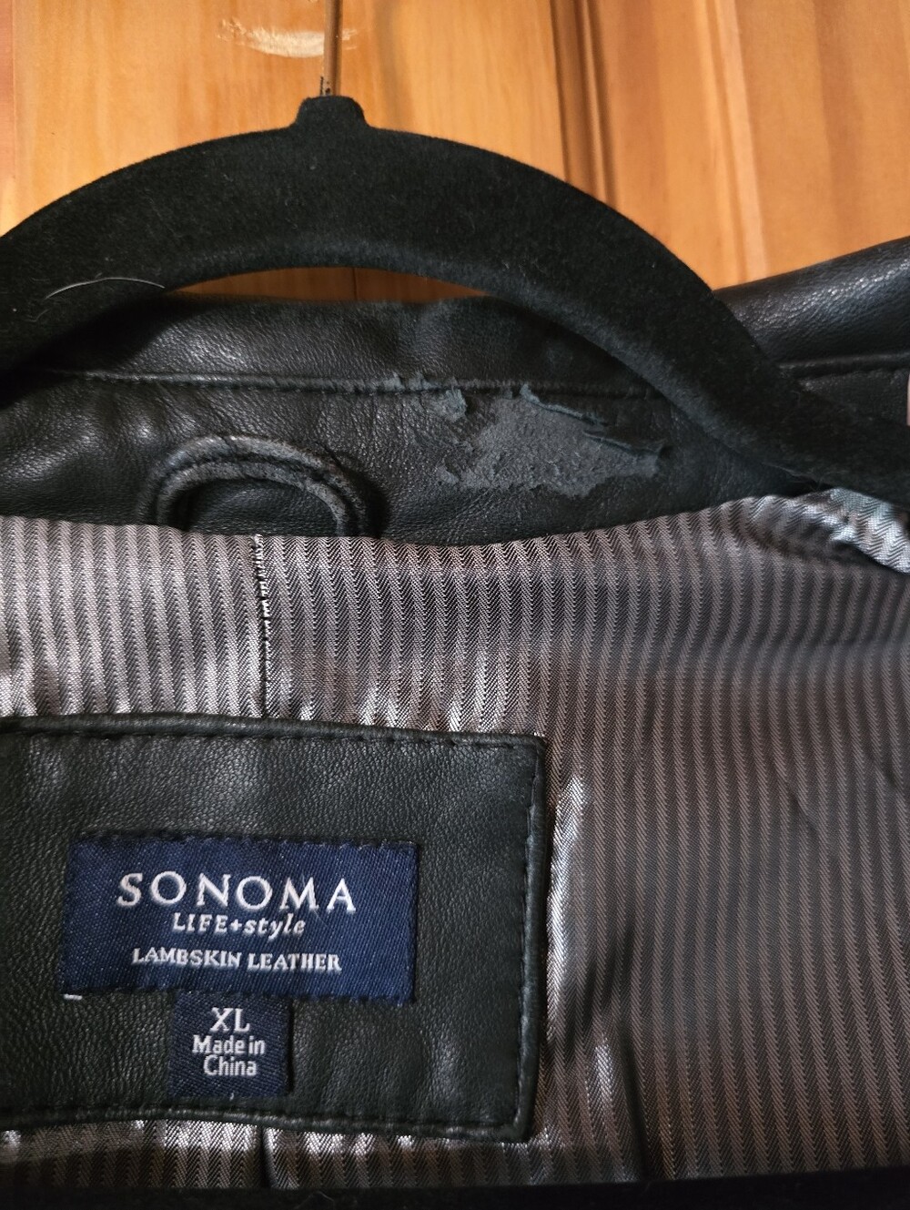 Vintage Sonoma Lambskin Genuine Leather Jacket Whipstitch XL - Picture 6 of 11